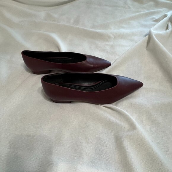 Vince Isabel Leather Flat Shoes Deep Cherry Size 9 - Picture 4 of 7